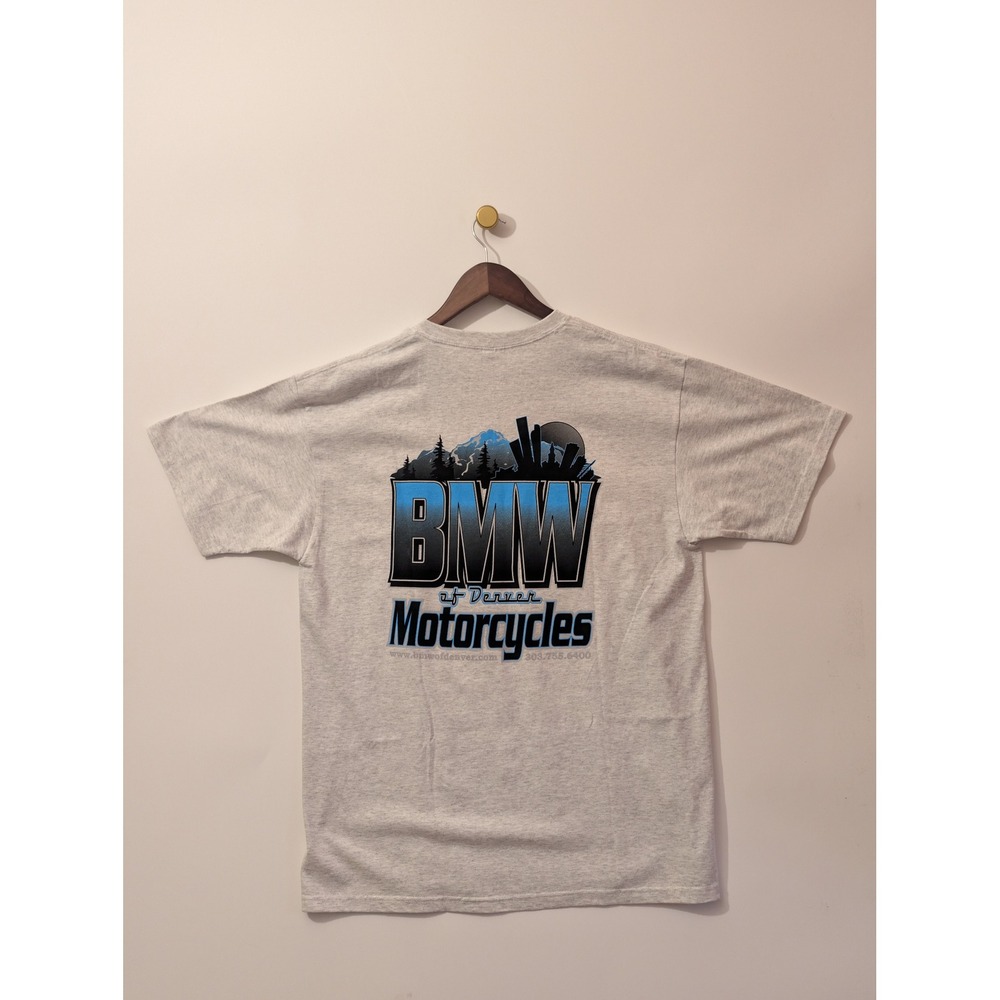 Anvil BMW Motorcycles Denver T-Shirt Mens XL Gray Excellent Graphic Biker Tee